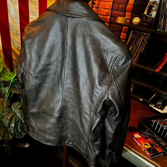 JOHN VARVATOS 25th Anniversary Silver Foil Leather Moto Jacket sz48 - Picture 11 of 12